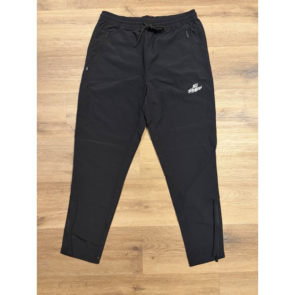 100 Thieves Men’s Black Jogger Pants Size Small Athletic Streetwear Zip Pockets